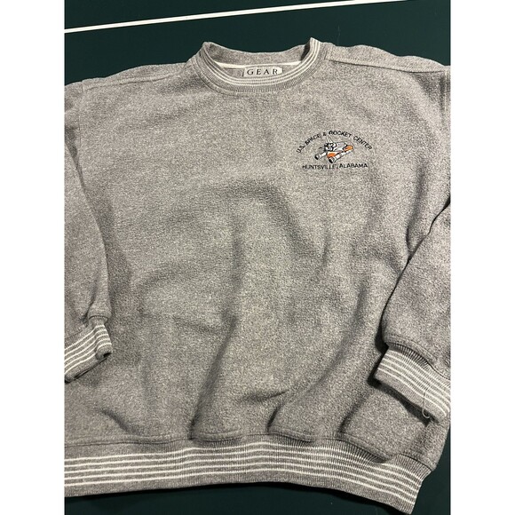 VINTAGE US Space & Rocket Center Huntsville Alabama Crew Sweatshirt MEDIUM Gray - Picture 4 of 8